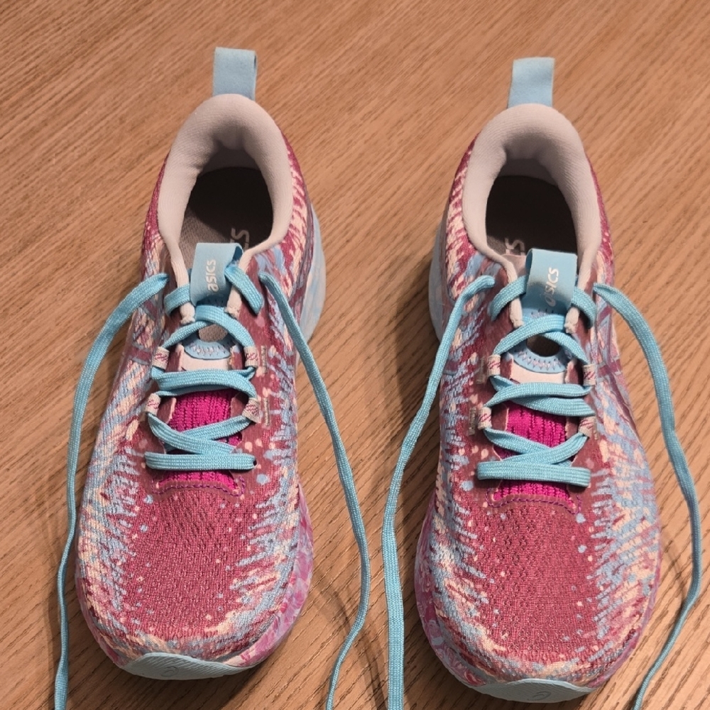 Asics Vibrant Pink and Light Blue Running Shoes
